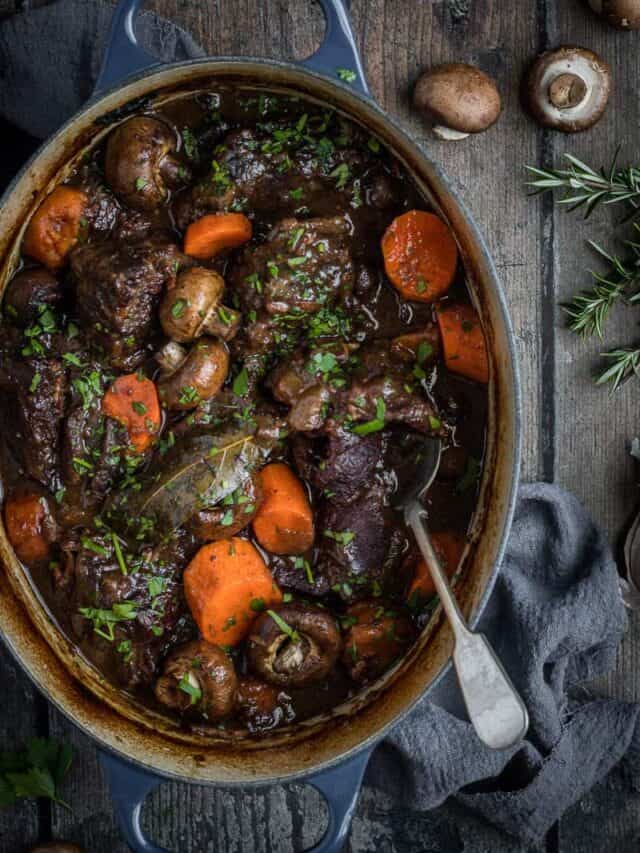 Slow-cooked Beef Cheeks in Red Wine