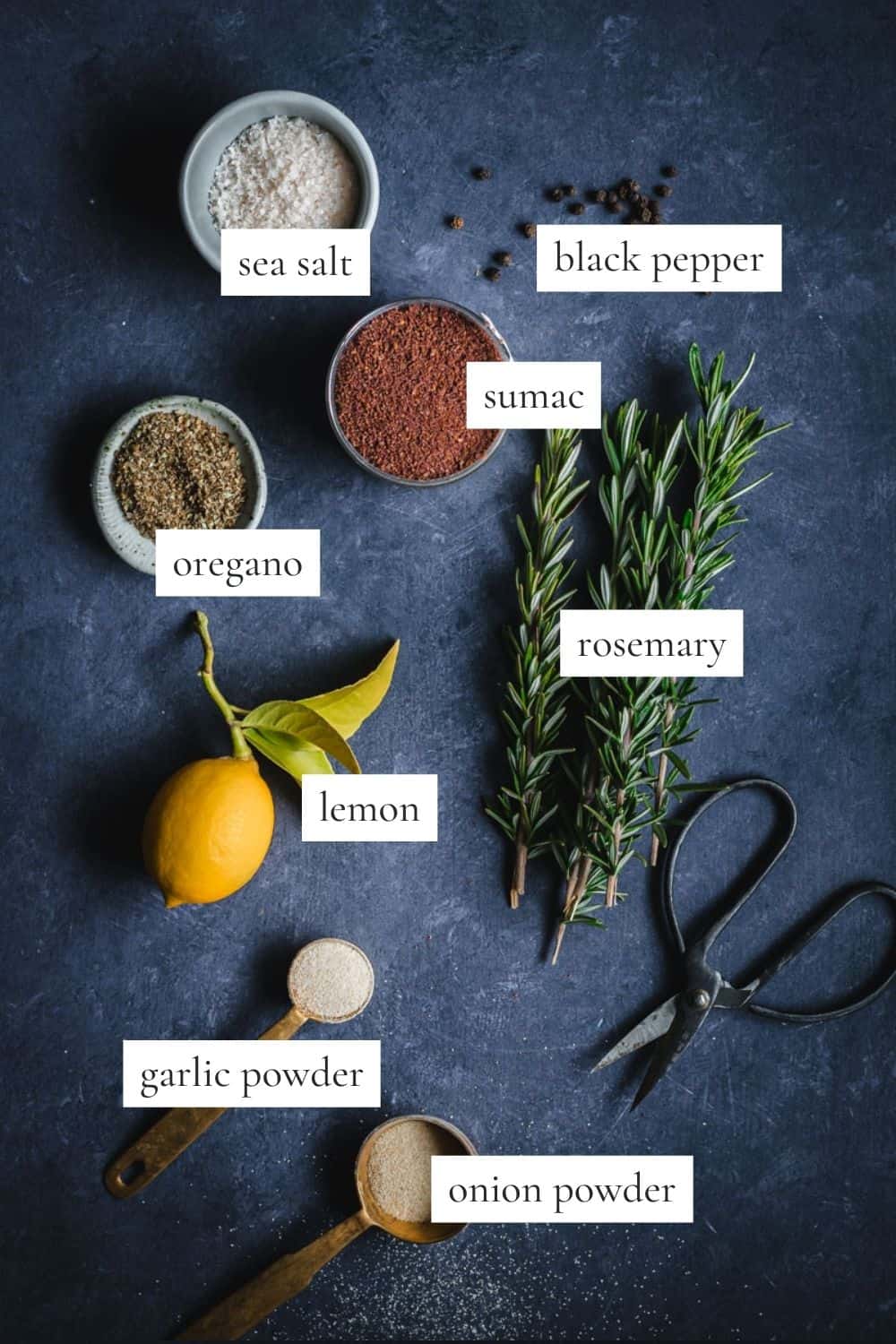 All the ingredients you need to make a Greek seasoning blend.